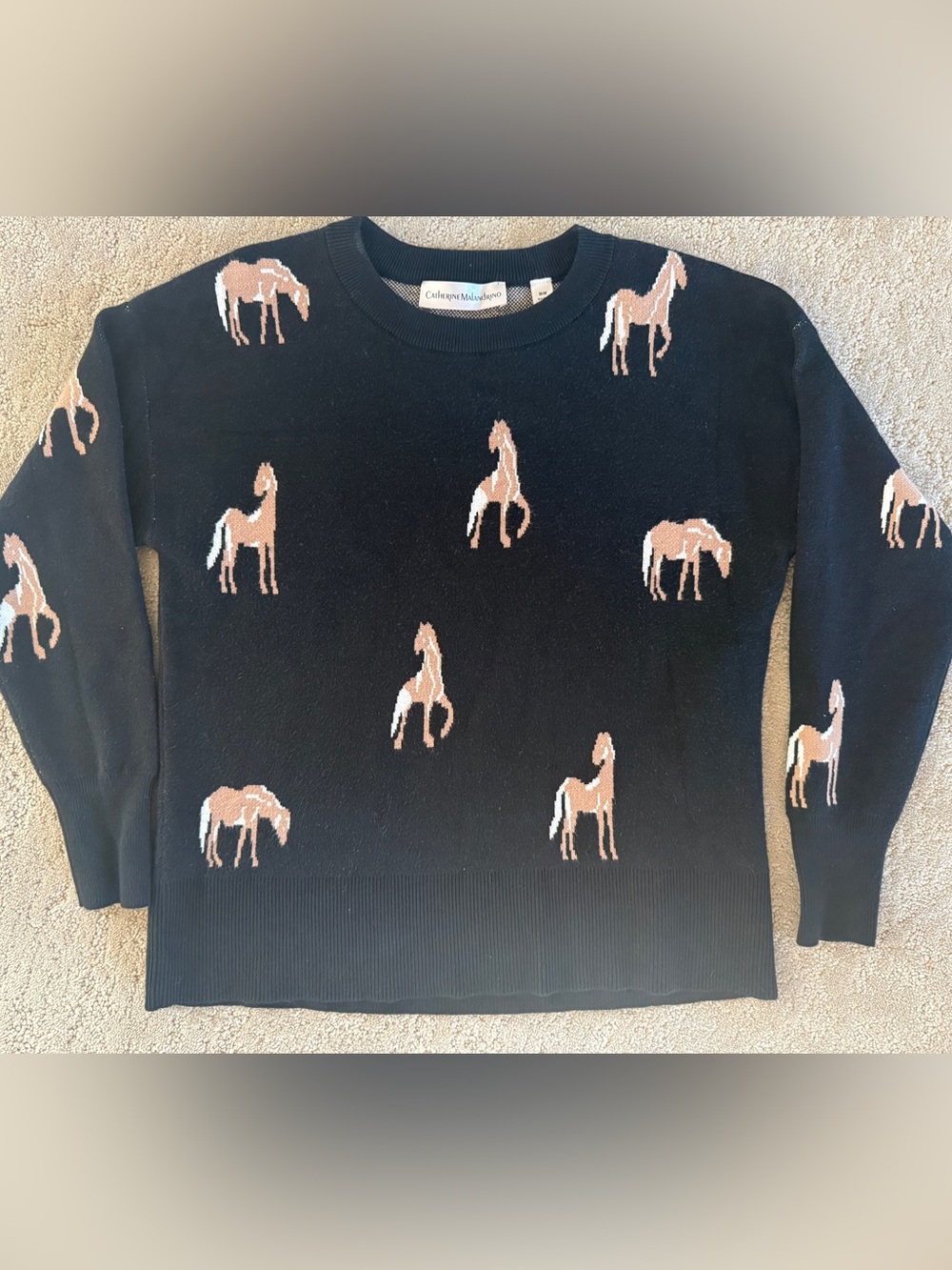 Catherine Malandrino Horse Intarsia Sweater M